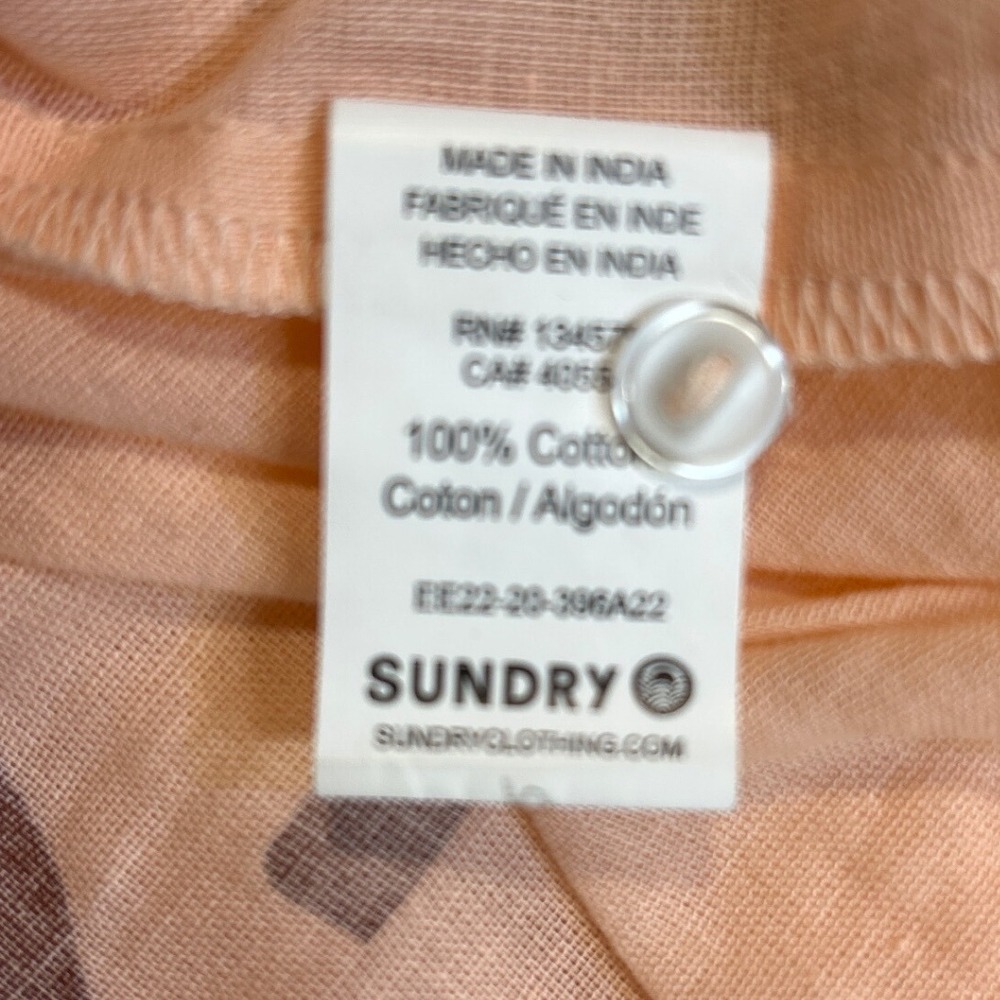 Sundry Inspirational Graphic Button Down Shirt Peach Pink Size 3/L‎ Beach Boho - Picture 7 of 7